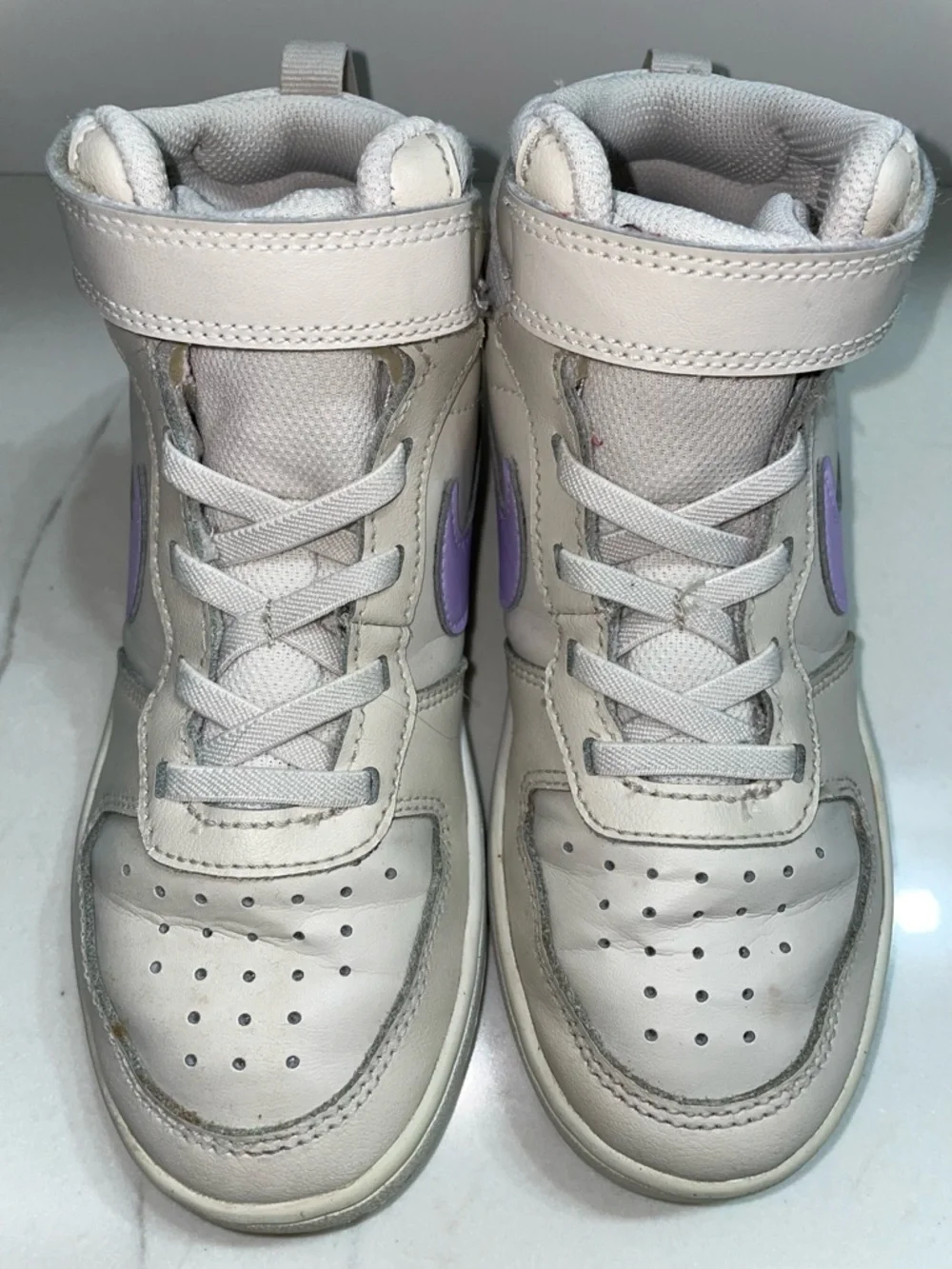 Nike Court Borough Mid 2 Grey & Light Purple Colorway Sneakers Girl’s Size 1Y